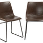 Btexpert Leather Upholstery Dining Chairs, Brown Rustic Style - Set of 2