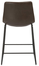 Leather Upholstery Counterheight Stool Chairs, Set of 2, Brown Rustic Style