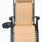 Zero gravity Chair Outdoor lounge patio beach Cup tray Tan Beige Two 2 pcs case