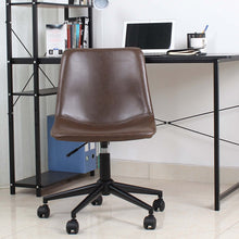 Yafa Mid Back Fuax Leather Task Chair, Brown Office Chair