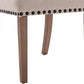 BTExpert Tufted High Back Upholstered Dining Chairs, Solid Wood, Nail Trim, Beige Linen
