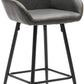 BTExpert Two NEW 25" Counter Height Bucket Upholstered Dark Gray Dining Barstools - Set of 2