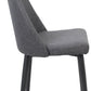 BTExpert Nuha Dining Chairs, Gray upholstery, Dark Metal Legs - Set of 2