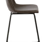 Leather Upholstery Counterheight Stool Chairs, Brown Rustic Style - Set of 2