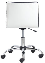 BTEXPERT Swivel Mid Back Armless Ribbed Task Leather Chair, White upholstery and Chrome