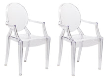 Pair of Accent Transparent Dining Chair armless Clear See Through (set of two)