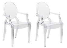 Transparent Crystal Accent Dining arms Chair Clear (set of two)