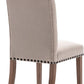 BTExpert Tufted High Back Upholstered Dining Chairs, Solid Wood, Nail Trim, Beige Linen