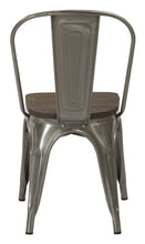 Industrial Antique Gunmetal Rustic Distress Dining Cafe Metal Side Chairs, Set of 2