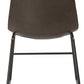 Btexpert Leather Upholstery Dining Chairs, Brown Rustic Style - Set of 2