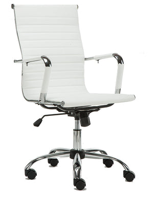 High Back Swivel Adjustable Office Executive Chair, Swivel, White