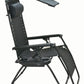 Outdoor Zero gravity Chair lounge patio beach Canopy Sunshade Cup Holder Black
