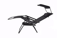 Outdoor Zero gravity Chair lounge patio Canopy Sunshade Cup tray Black Two case
