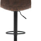 BTExpert Adjustable Metal Upholstered Swivel Vintage Brown Bar Counter Stool Back - Set of 2