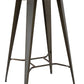 Industrial Antique Distressed Bronze Rustic Metal Dining Pub Bar Table Wood Top
