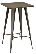 Industrial Antique Distressed Bronze Rustic Metal Dining Pub Bar Table Wood Top