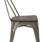 Industrial Antique Gunmetal Rustic Distress Dining Cafe Metal Side Chairs - Set of 2