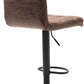 BTExpert Adjustable Industrial Metal Swivel Vintage Brown Rustic Dining Barstool Chair - Set of 2