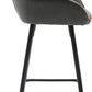 BTExpert Two NEW 25" Counter Height Bucket Upholstered Dark Gray Dining Barstools - Set of 2