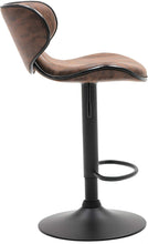 TWO Adjustable Metal upholstered Swivel Vintage Brown Kitchen Dining Bar Counter Stool Chair barstools