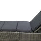 BTExpert Outdoor Foldable Chaise Lounge Chair, Wicker Rattan Reclining Sun Bed with Adjustable Padded Backrest & Pillow, Grey - Set of 2