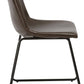 Btexpert Leather Upholstery Dining Chairs, Brown Rustic Style - Set of 2
