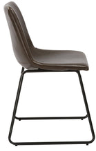 Btexpert Leather Upholstery Dining Chairs, Set of 2, Brown Rustic Style