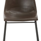 Btexpert Leather Upholstery Dining Chairs, Brown Rustic Style - Set of 2