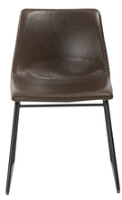 Btexpert Leather Upholstery Dining Chairs, Set of 2, Brown Rustic Style