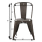 BTExpert Distressed Rustic Metal Stackable Bistro Dining Chairs - Set of 4