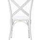 BTExpert White Cross Back Metal Industrial Modern Vintage Farmhouse Dining Chair - Set of 2