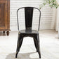 BTExpert Golden Black Distressed Metal Stackable Bistro Dining Chairs - Set of 4