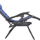 BTEXPERT Oversized Padded Zero Gravity Chair Folding Recliner Case Lounge Outdoor Pool Patio Blue Yard Garden Utility Tray Cup Holder