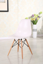 Eiffel Natural Wood Dowell Legs Dining Side Chair White DSW Set of 2