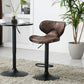 BTExpert Industrial Adjustable 27-36" Metal Bar Table, Swivel 23.8" Round MDF Wood Top, Black Base