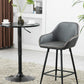 BTExpert Two NEW 25" Counter Height Bucket Upholstered Dark Gray Dining Barstools - Set of 2