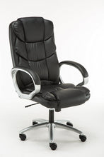 Adjustable Tilt High Back Swivel Leather Executive Chair, Black