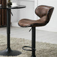 BTExpert Industrial Adjustable 27-36" Metal Bar Table, Swivel 23.8" Round MDF Wood Top, Black Base