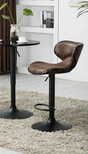 BTEXPERT Industrial Adjustable 27-36" Height Metal Bar Table Swivel 23.8 Round MDF Wood Top Cocktail Pub Bistro Black Base