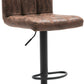 BTExpert Adjustable Industrial Metal Swivel Vintage Brown Rustic Dining Barstool Chair - Set of 2