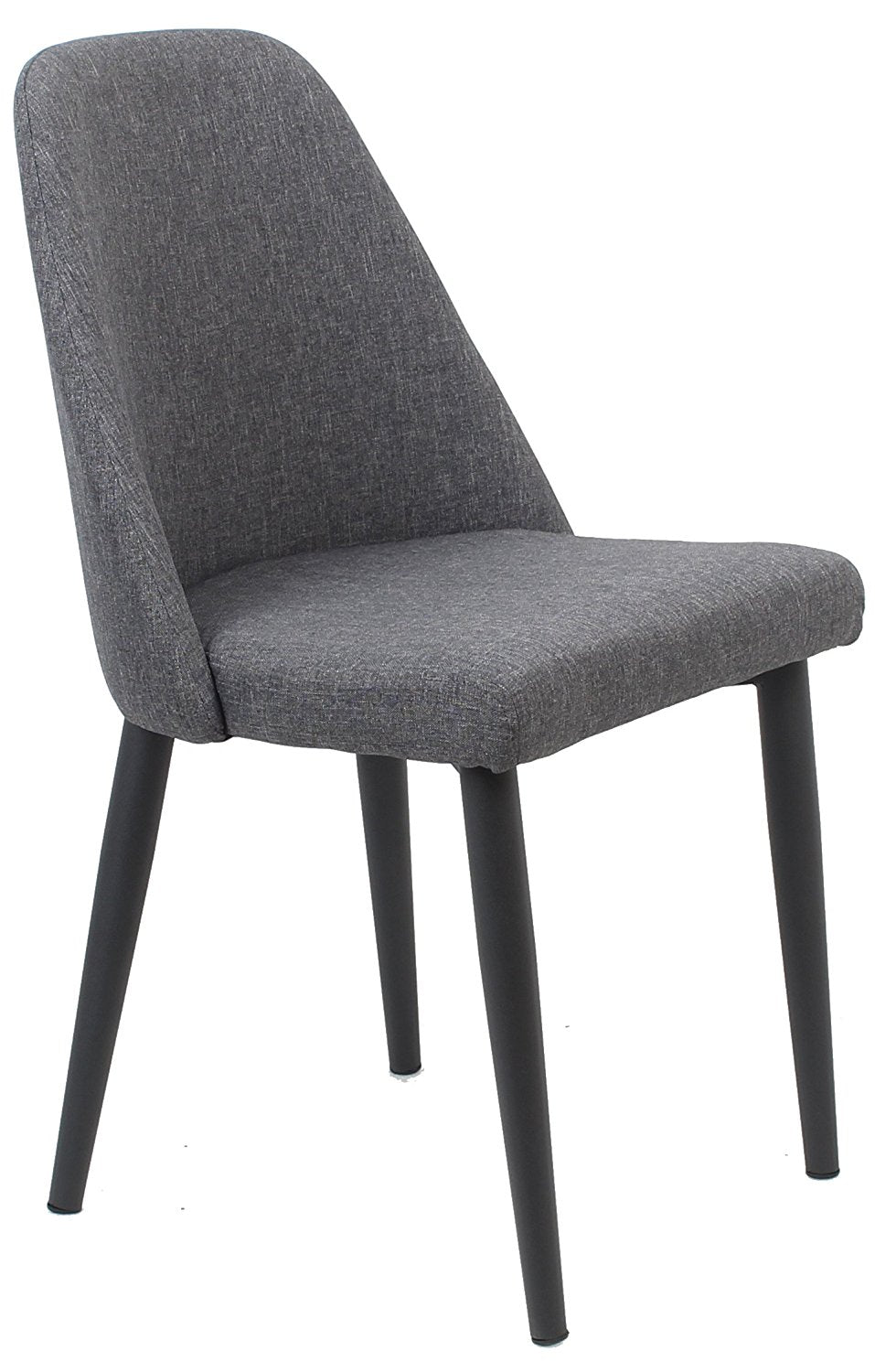 BTExpert Nuha Dining Chairs, Gray upholstery, Dark Metal Legs - Set of 2
