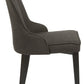 Btexpert Fabric Upholstery Dining Chairs, Steel, Dark Gray - Set of 2