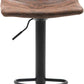 BTExpert Adjustable Metal Upholstered Swivel Vintage Brown Bar Counter Stool Back - Set of 2
