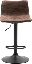 BTEXPERT Adjustable Metal upholstered Swivel Vintage Brown Kitchen Dining Bar Counter Stool Chair Set of 2, Back