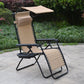 Zero gravity Chair lounge outdoor patio Canopy Sunshade Cup Holder Tan Beige