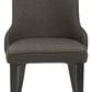 Btexpert Fabric Upholstery Dining Chairs, Steel, Dark Gray - Set of 2