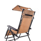 Zero gravity Chair lounge outdoor patio Canopy Sunshade Cup Holder Tan Beige