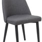 BTExpert Nuha Dining Chairs, Gray upholstery, Dark Metal Legs - Set of 2