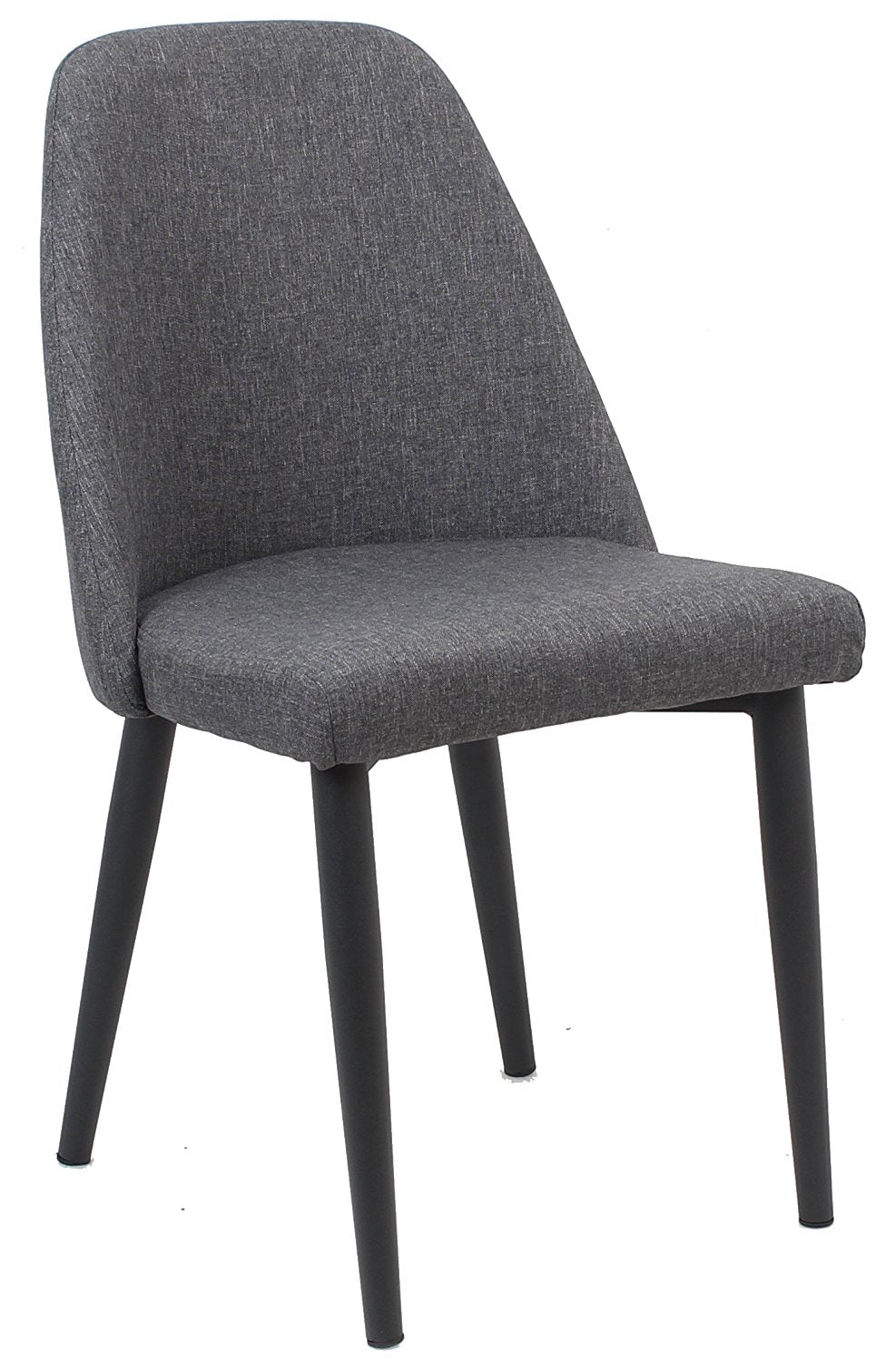 BTExpert Nuha Dining Chairs, Gray upholstery, Dark Metal Legs - Set of 2