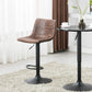BTExpert Industrial Adjustable 27-36" Metal Bar Table, Swivel 23.8" Round MDF Wood Top, Black Base